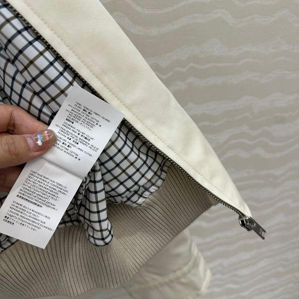 BV 25S Jacket Sheepskin Neck in White Cotton