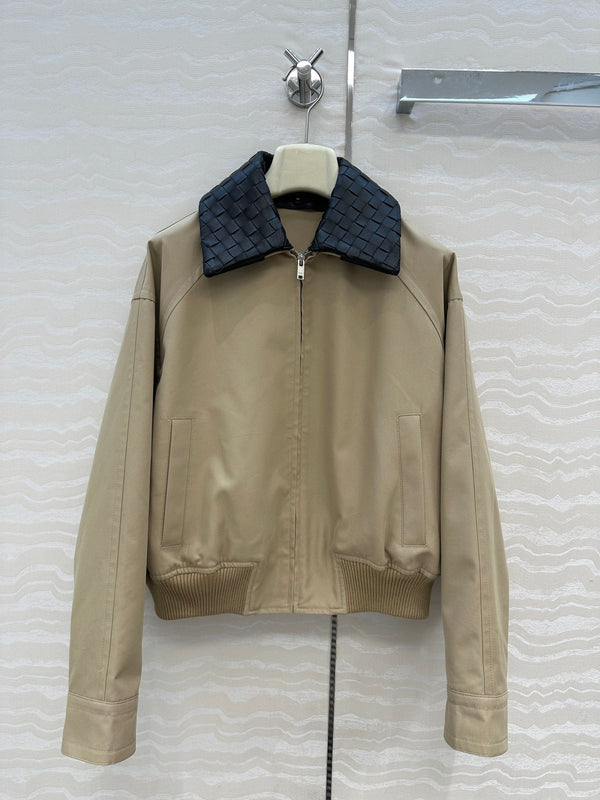 BV 25S Jacket Sheepskin Neck in Beige Cotton