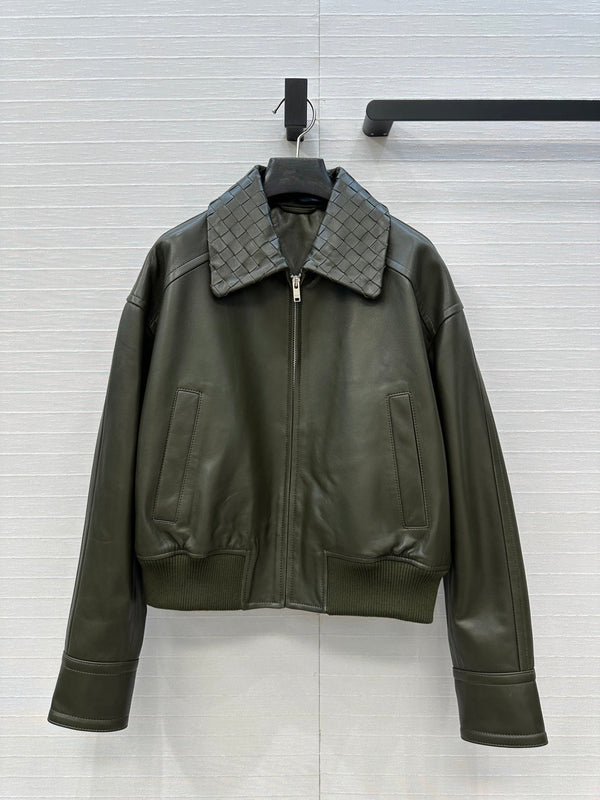 BV 25S Jacket in Olive Green Lambskin