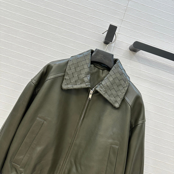 BV 25S Jacket in Olive Green Lambskin
