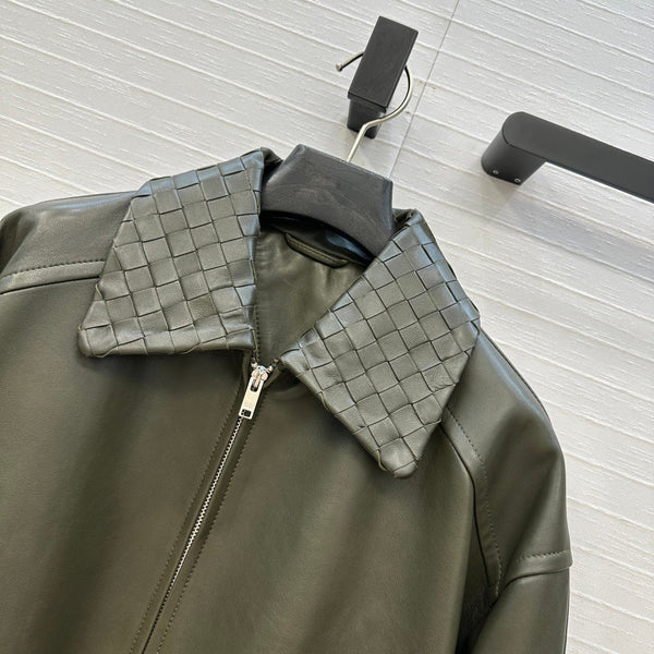 BV 25S Jacket in Olive Green Lambskin