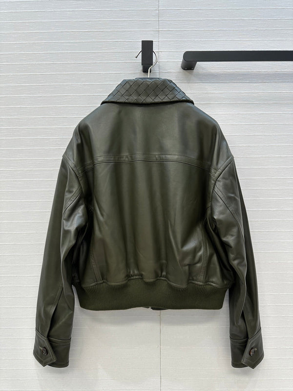 BV 25S Jacket in Olive Green Lambskin