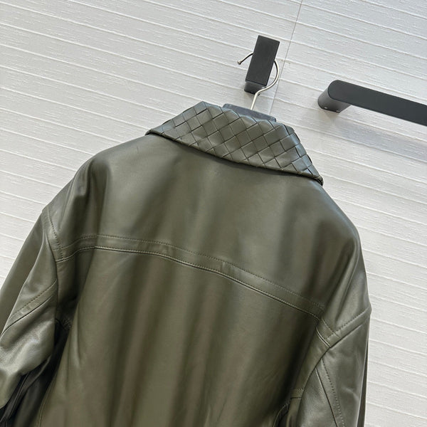 BV 25S Jacket in Olive Green Lambskin