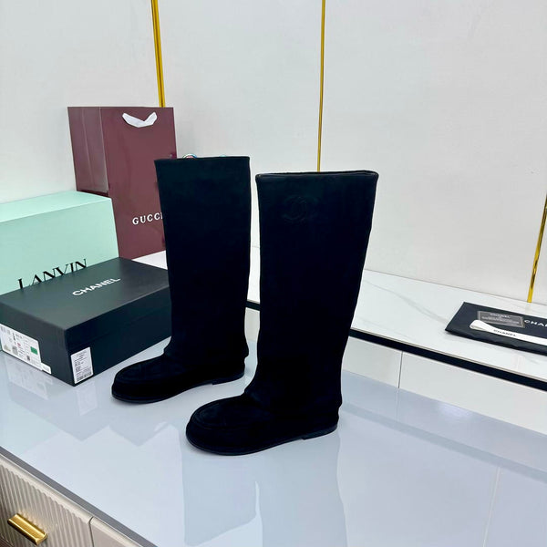 CC 25 High Knee Boots Black Suede 369898