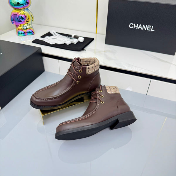 CC 25 Ankle Boots Coffee Cowhide and Tweed 454712