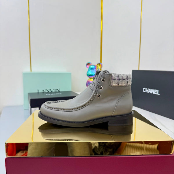 CC 25 Ankle Boots Gray Cowhide and Tweed 454713