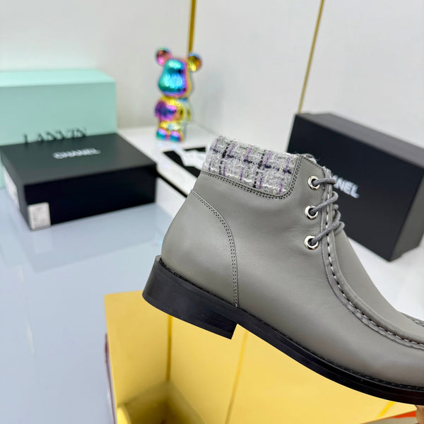 CC 25 Ankle Boots Gray Cowhide and Tweed 454713