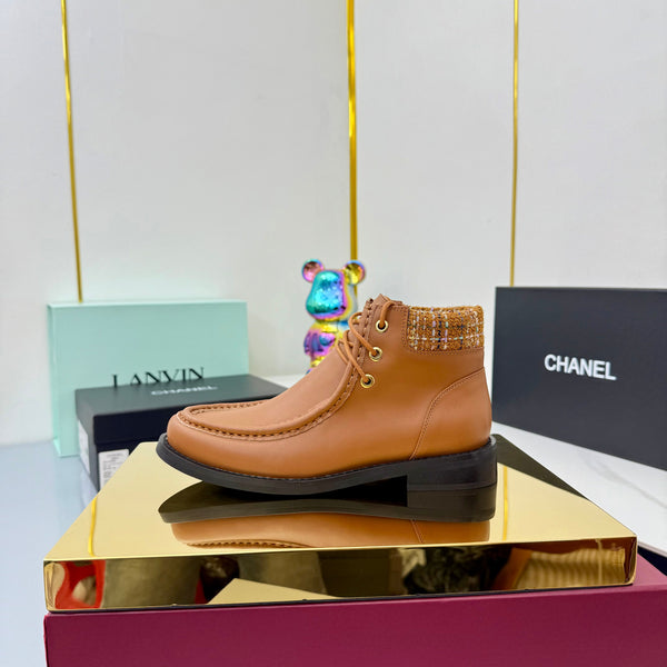 CC 25 Ankle Boots Brown Cowhide and Tweed 454714