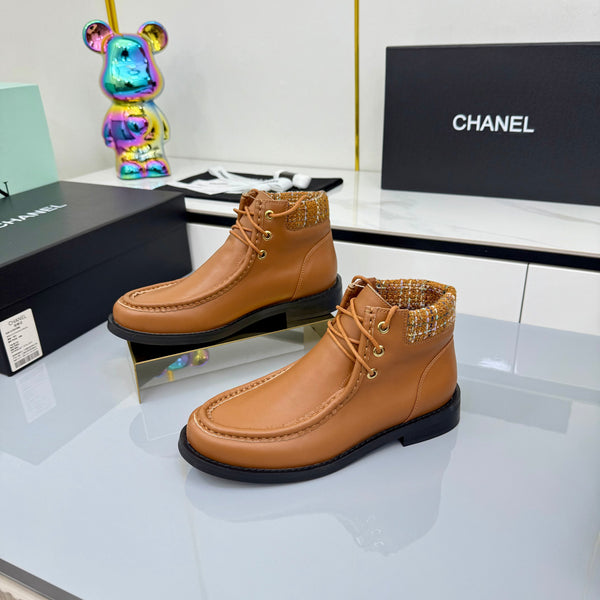 CC 25 Ankle Boots Brown Cowhide and Tweed 454714