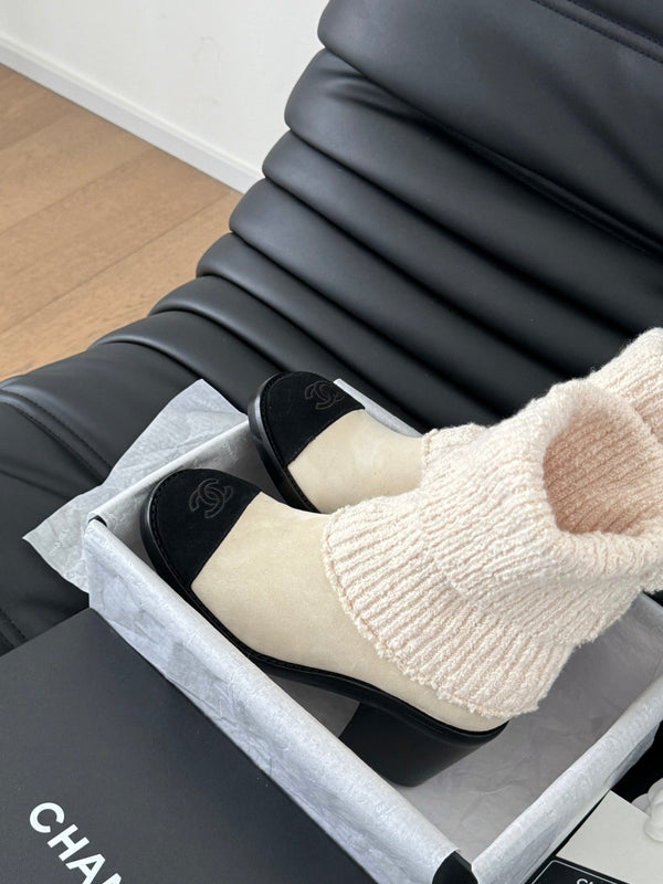 CC 25K Sock Boots Cream Suede 458777