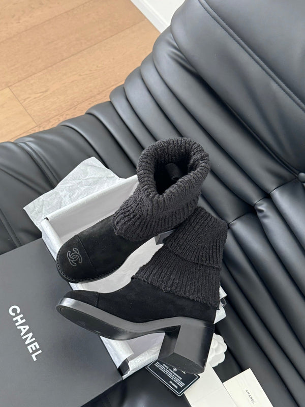 CC 25K Sock Boots Black Suede 458775