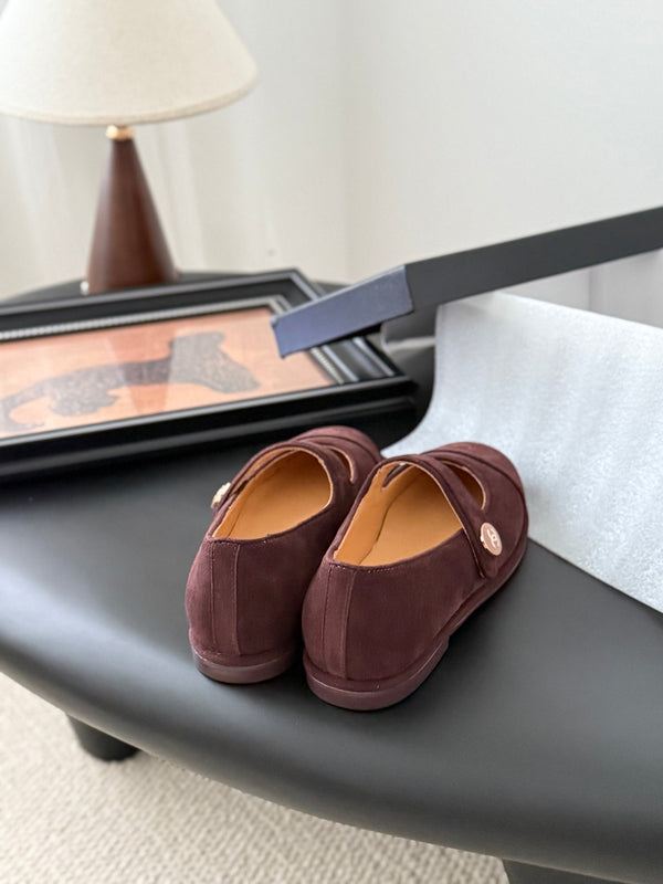 CC 25K Mary Jane Flats Burgundy Suede 458763