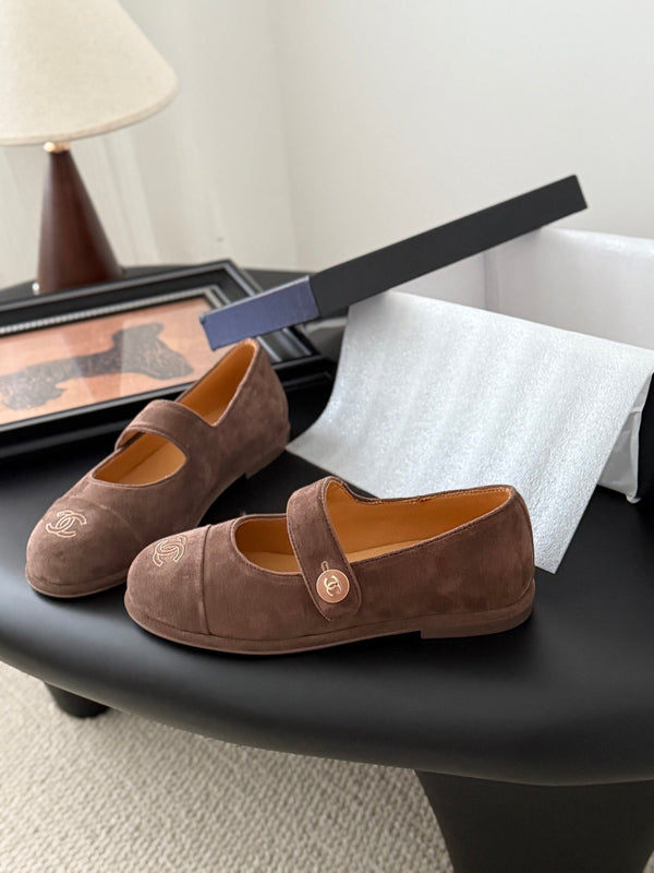 CC 25K Mary Jane Flats in pelle scamosciata marrone 458761