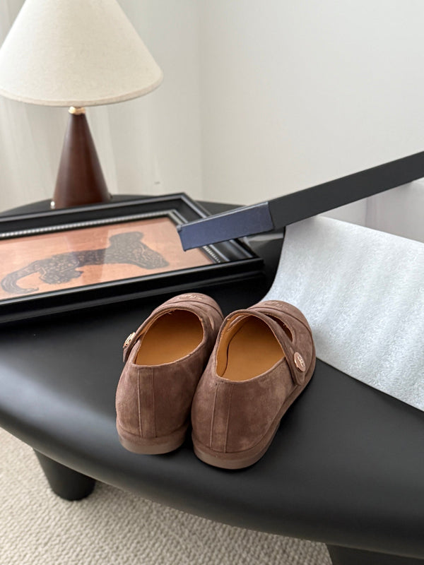 CC 25K Mary Jane Flats in pelle scamosciata marrone 458761