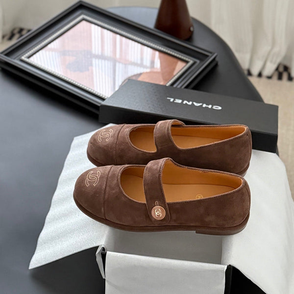 CC 25K Mary Jane Flats in pelle scamosciata marrone 458761