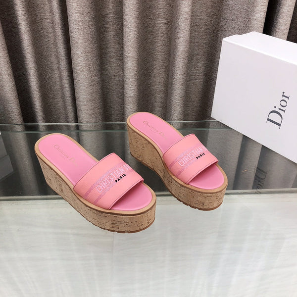 CD Dway Jelly-Colored Platform Heel 100mm Sandals Pink Calfskin