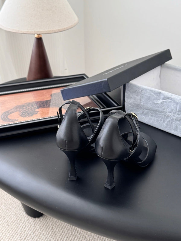 CC 25B Mary Janes 85mm High Heel Black Sheepskin