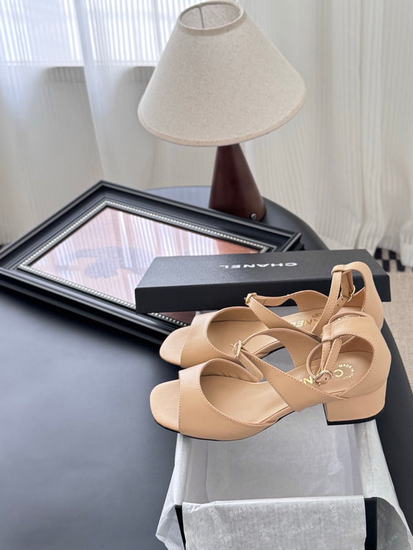 CC 25B Mary Janes 55mm High Heel Beige Sheepskin