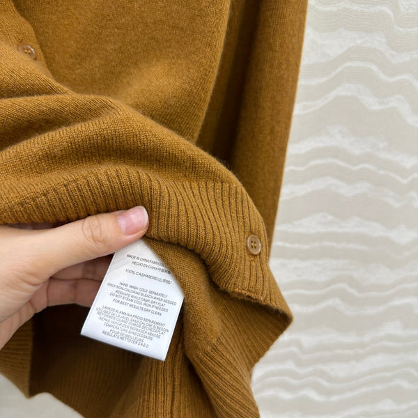 Miumiu Detachable Shirt Cardigan Brown Collar and Cashmere