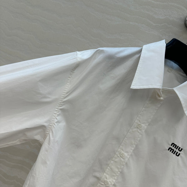 Miumiu Detachable Cuff and Collar Shirt White Cotton