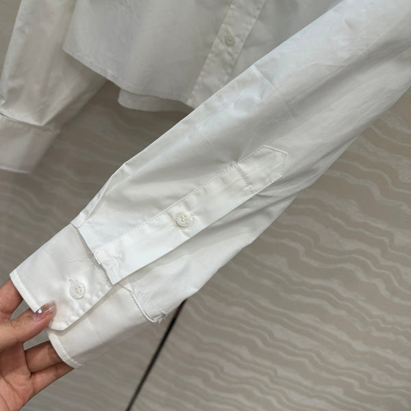 Miumiu Detachable Cuff and Collar Shirt White Cotton