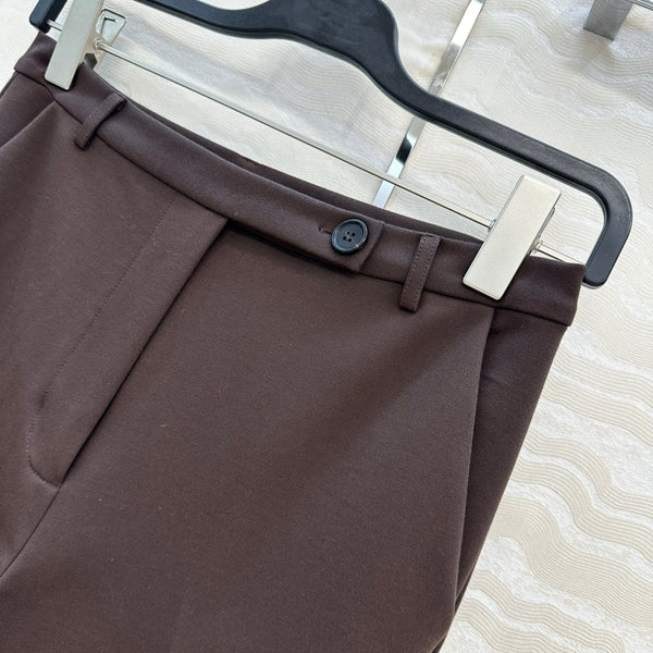 Miumiu Low Waist Trousers Chestnut Cotton