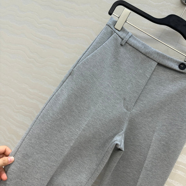 Miumiu Low Waist Trousers Gray Cotton