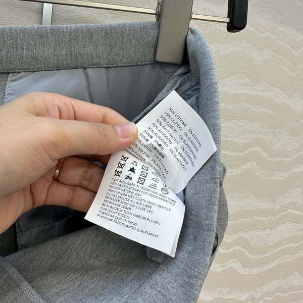 Miumiu Low Waist Trousers Gray Cotton