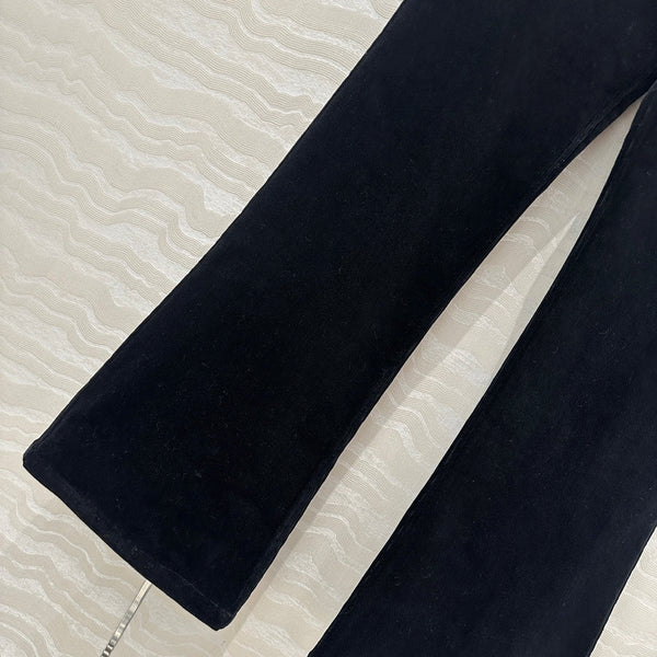 CE Flared Velvet Pants Black Cotton