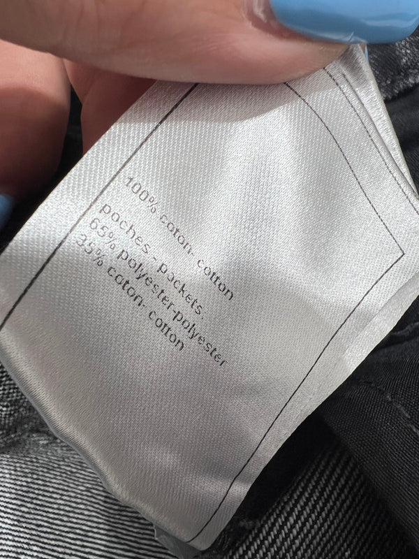 CC 25 Flower Jean Shorts Dark Gray Cotton