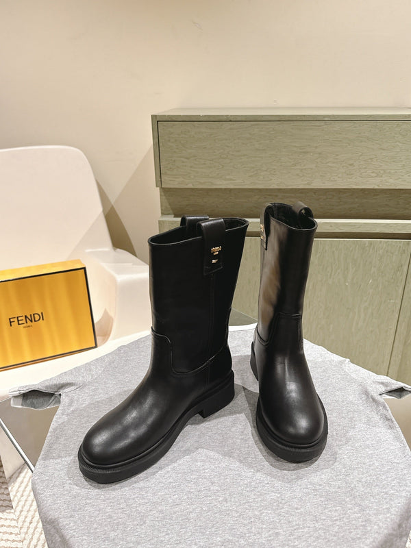 Fendi Ankle Boots Black Cowhide 463742