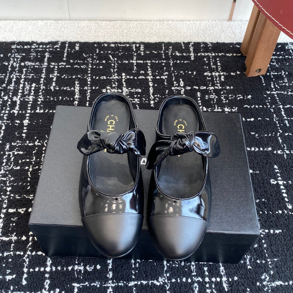 CC 25SS Mary Jane Slippers Black Glossy Sheepskin 473431