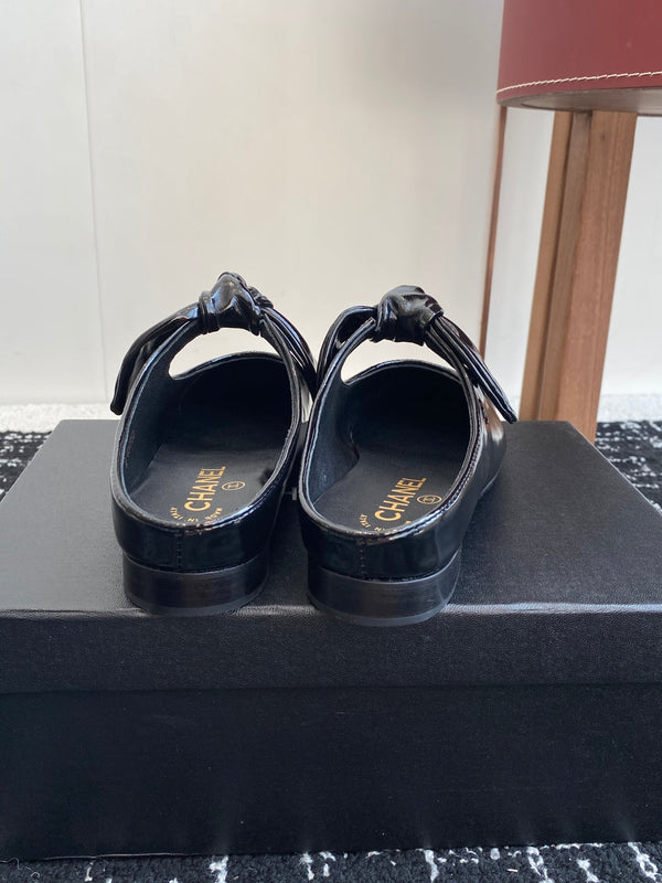 CC 25SS Mary Jane Slippers Black Glossy Sheepskin 473431