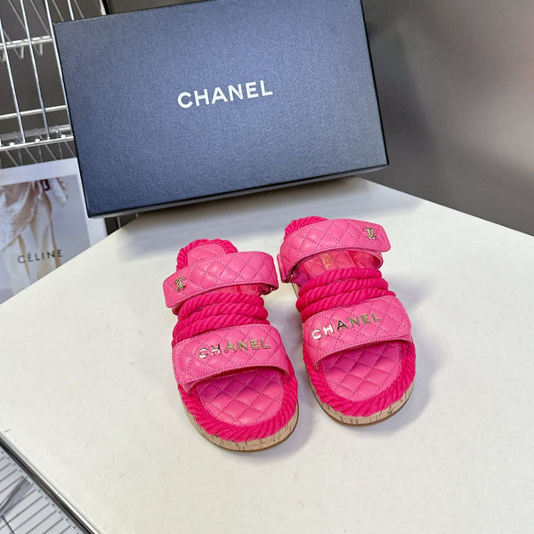 CC 25 Sandals Pink Rope and Sheepskin 473363