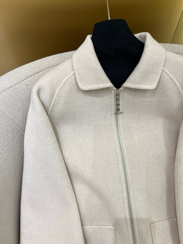 HM 25 Classic Pig-Nose Floral Coat White Cashmere 305175