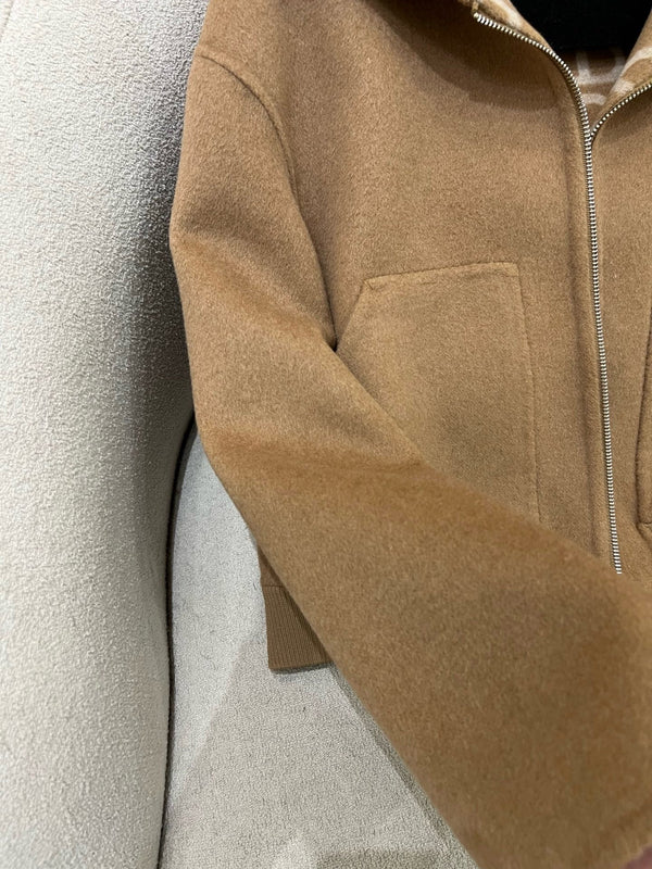 Cappotto con cappuccio classico HM 25 Pig Nose Monogram in cashmere marrone 305170