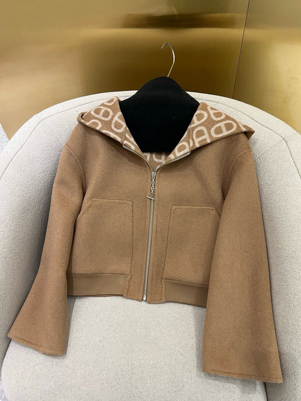 Cappotto con cappuccio classico HM 25 Pig Nose Monogram in cashmere marrone 305170