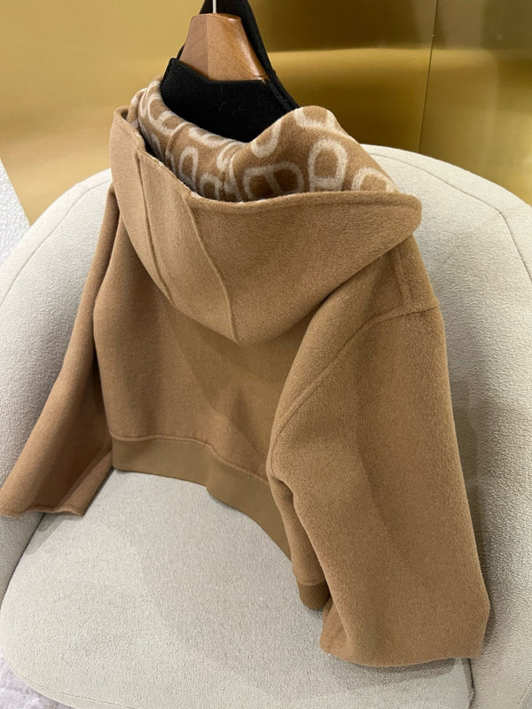 Cappotto con cappuccio classico HM 25 Pig Nose Monogram in cashmere marrone 305170