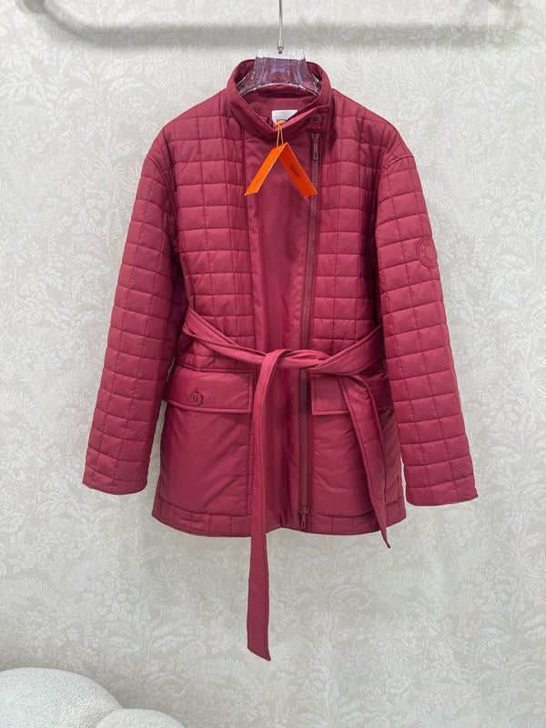 HM 25 Diamond-Guilted Padded Jacket Red Cotton and Polyester 302845