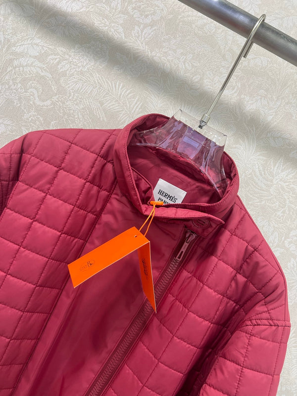 HM 25 Diamond-Guilted Padded Jacket Red Cotton and Polyester 302845