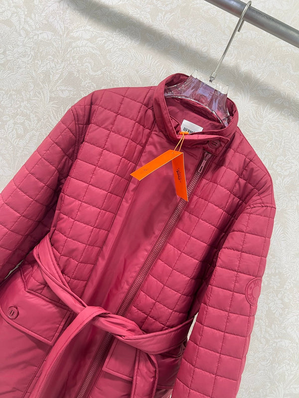 HM 25 Diamond-Guilted Padded Jacket Red Cotton and Polyester 302845