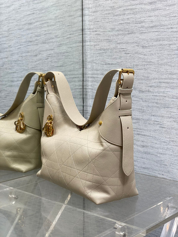 CD VOYAGE Handbag 28cm Cream Cowhide