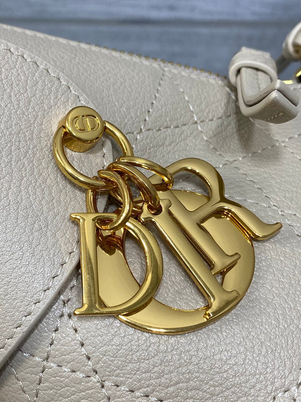 CD VOYAGE Handbag 23cm Cream Cowhide