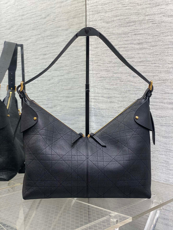 CD VOYAGE Handbag 34cm Black Cowhide