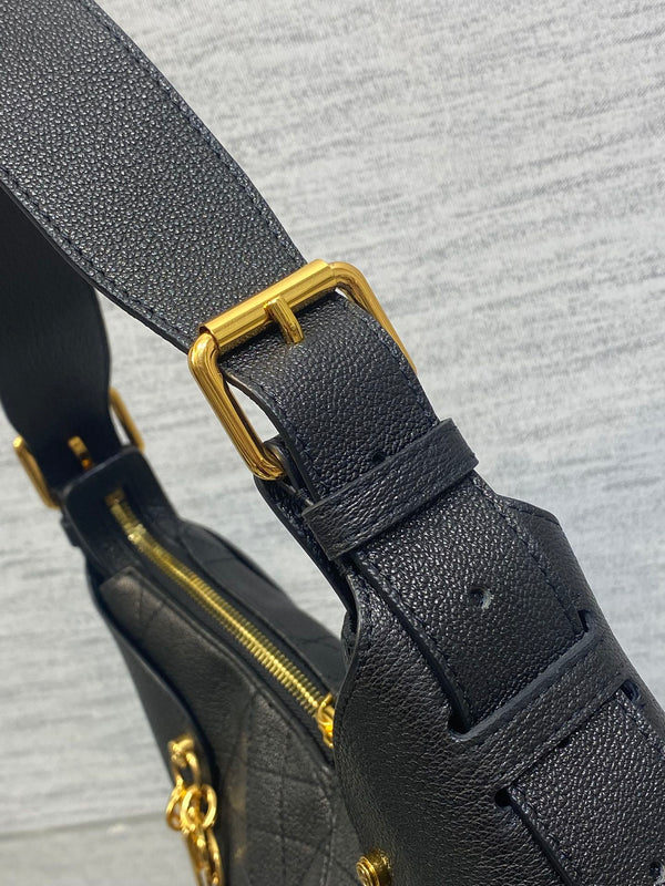 CD VOYAGE Handbag 23cm Black Cowhide