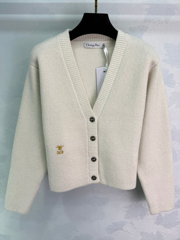 CD 25SS Bee Knitted V-Neck Button Wool Cardigan 306372