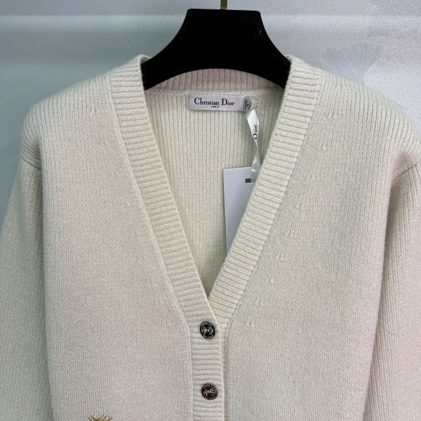 CD 25SS Bee Knitted V-Neck Button Wool Cardigan 306372