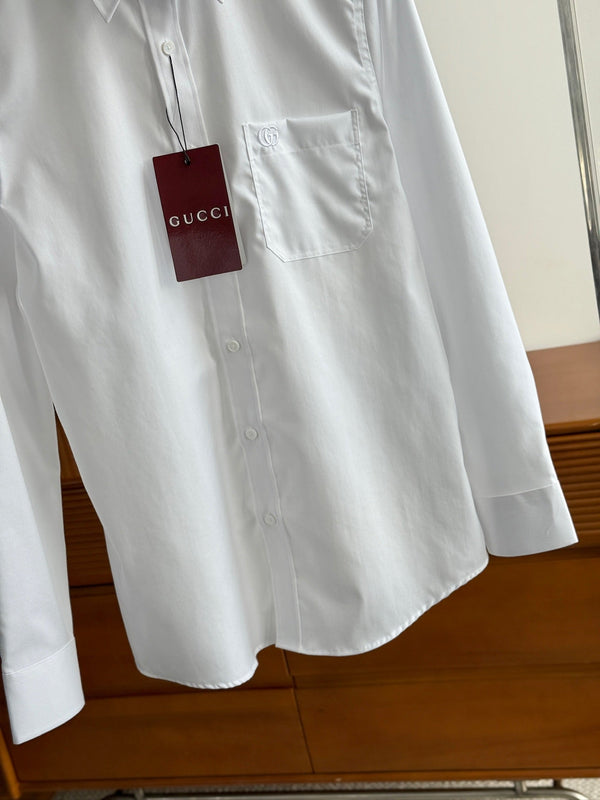 Gucci 25Ss Business Shirt 100s Double-Ply Premium Oxford Fabric White 108567