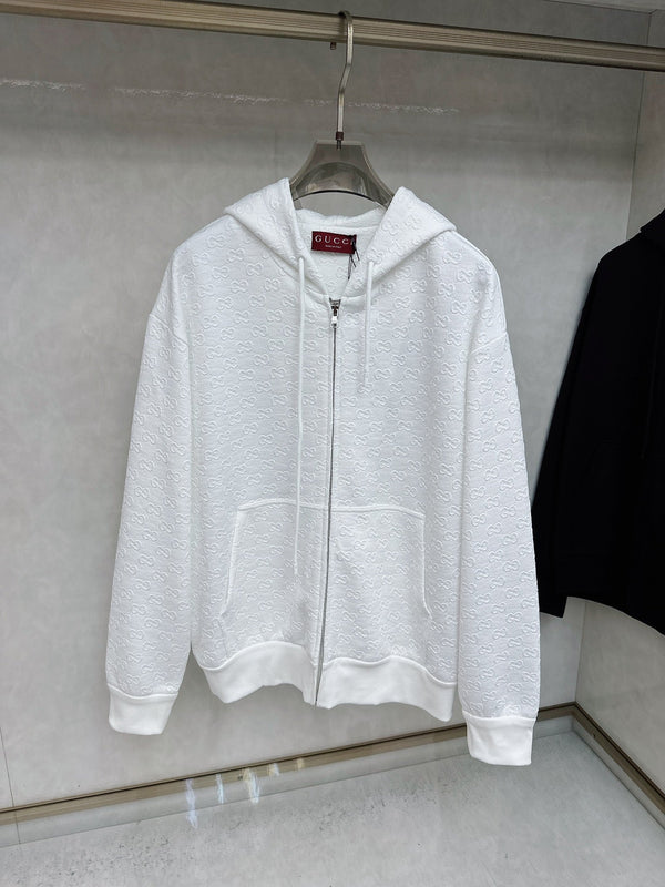 Gucci Allover Printed Zippered Jacquard Jacket 104395