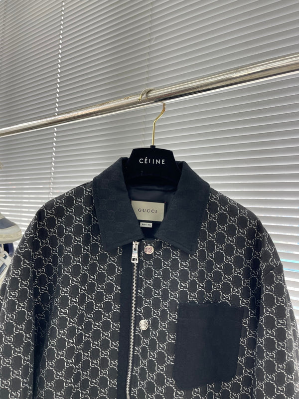 Gucci 25 Men's Lapel All-Over Monogram Print Jacket 103892